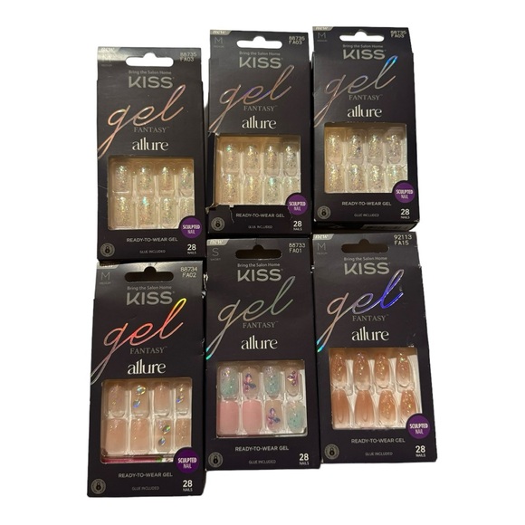 KISS Gel Fantasy Allure Nails Bundle NWT - Picture 2 of 5